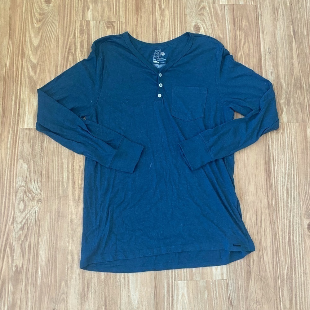 Lightweight On The Byas Brand Long Sleeve Button Down T-Shirt